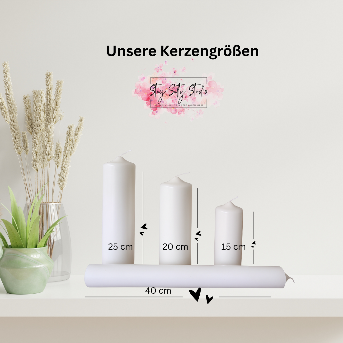 Personalisierte Kommunions- & Konfirmationskerze mit Blumenkreuz – Name & Datum