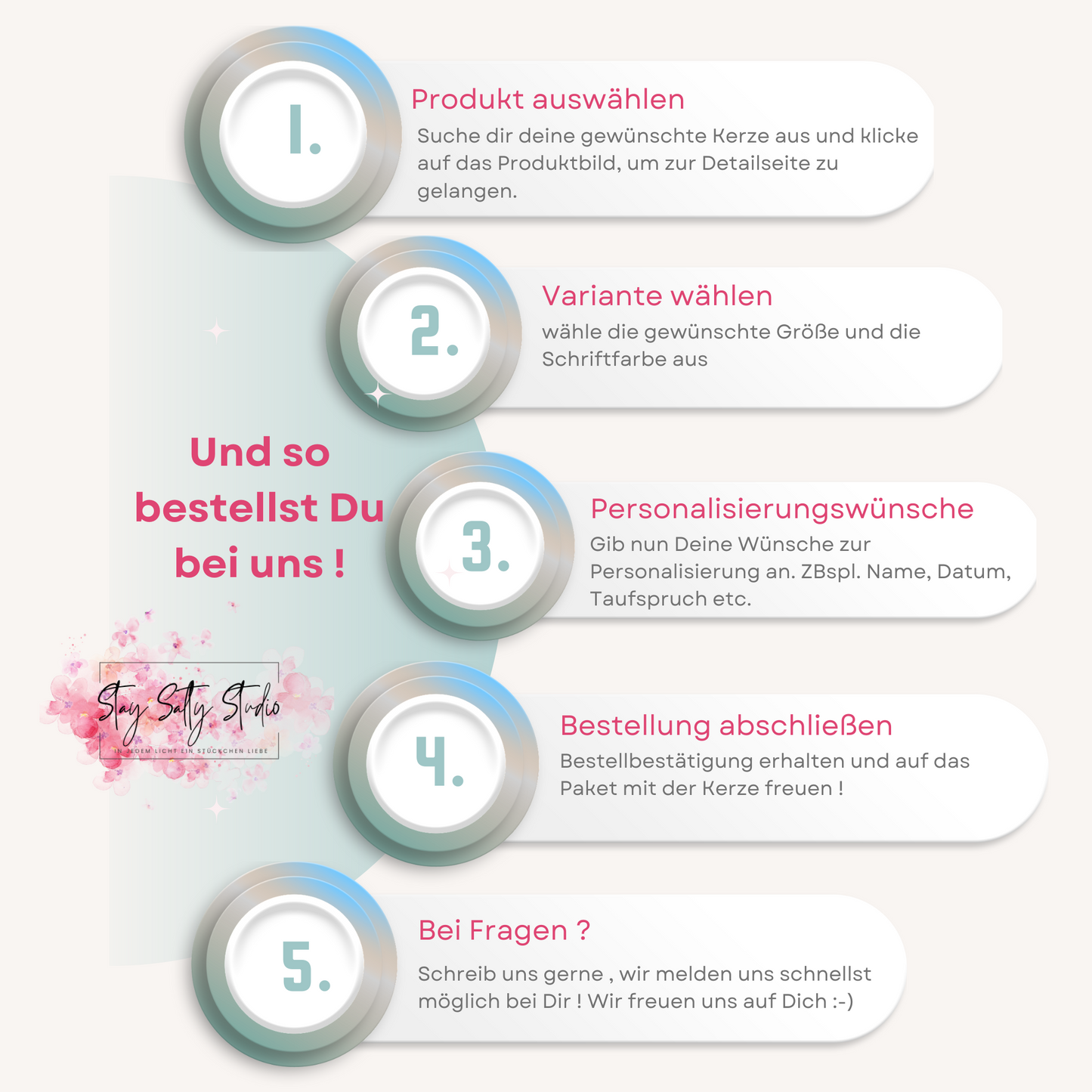 Hochzeitskerze "Hand in Hand ein Leben lang"
